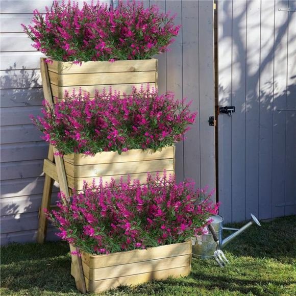 8Bundles Outdoor Artificial Lavender FakeFlowers UV Resistant Shrub,Faux Plastic - Picture 3 of 7